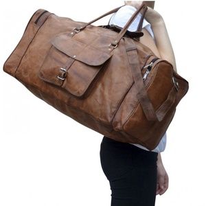 Handmade durable Leather Travel Duffel Bag